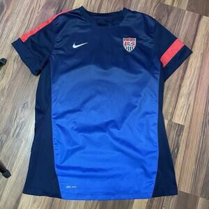 Nike Dri-Fit Women’s L USWNT National Soccer Team Training Jersey Blue USA